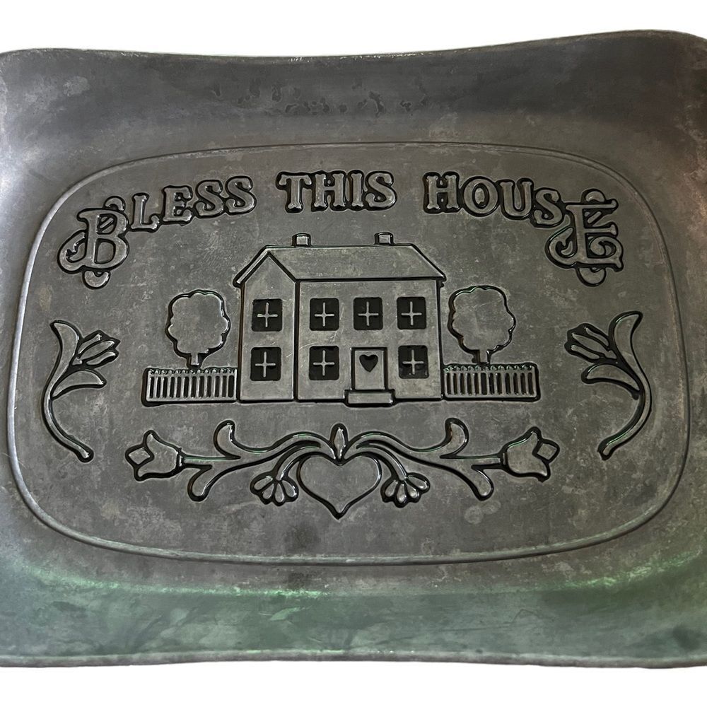 Wilton Armestale vintage pewter “Bless This House”tray‎ - Picture 6 of 6